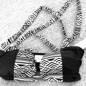 Black and White bathing suit top